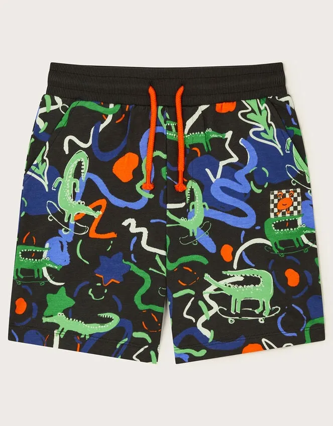 Children Skateboarding Crocodile Shorts Black Monsoon Casualwear Collection