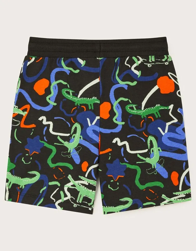 Children Skateboarding Crocodile Shorts Black Monsoon Casualwear Collection
