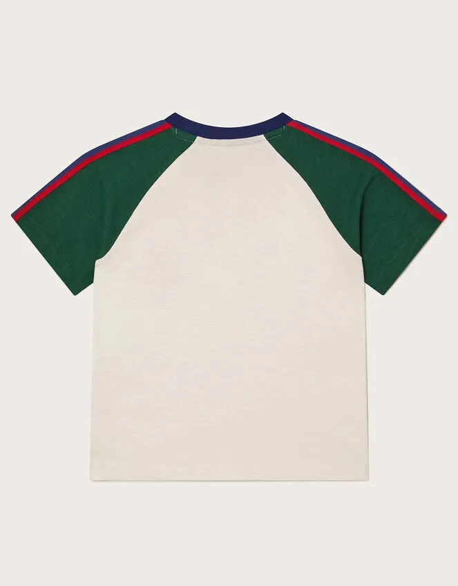 Children Sporty Crocodile Raglan TShirt White Monsoon Casualwear Collection