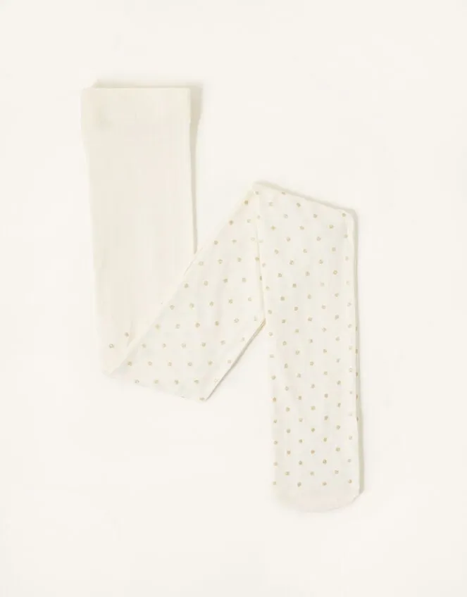 Children Spot Glitter Tights Gold Monsoon Girls039 Tights and Socks