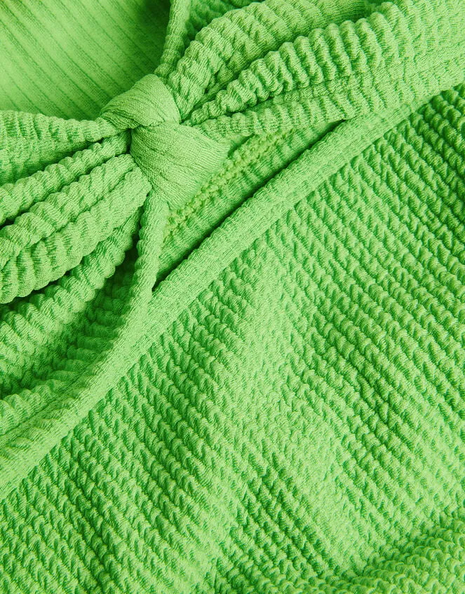 Children Tie Bow Textured Bikini Set Green Monsoon Beachwear and Swimwear