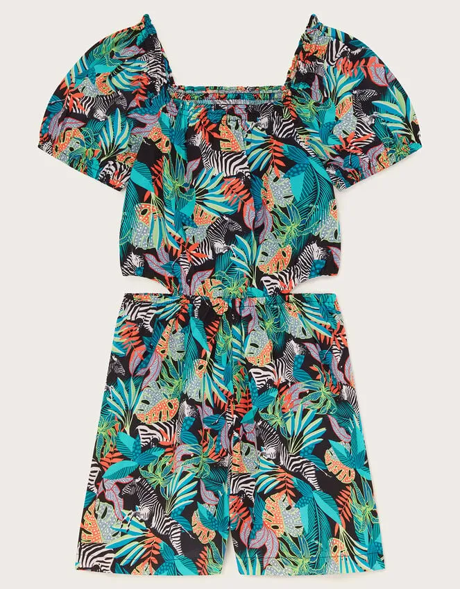 Children Zebra Playsuit Black Monsoon Beachwear and Swimwear