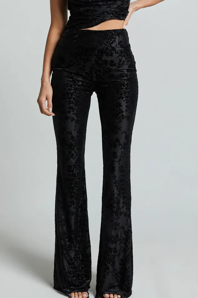 Christina Pants 8211 Mid Waist Burnout Pants In Black Women Showpo Pants