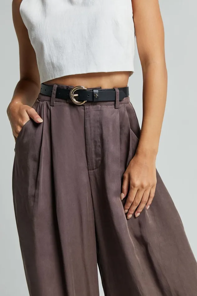 Clarke Pants 8211 High Waist Wide Leg Pants In Slate Women Showpo Pants
