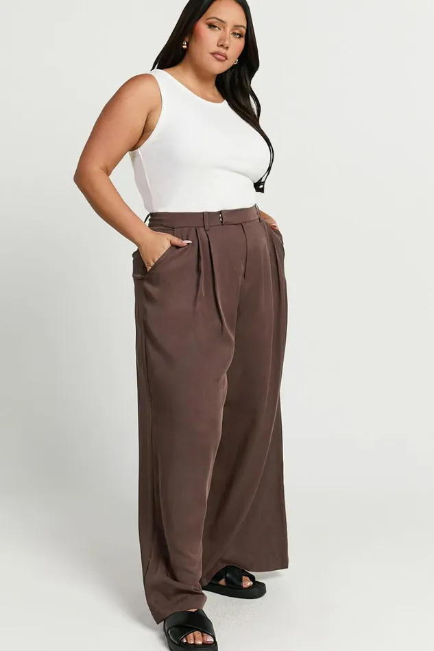 Clarke Pants 8211 High Waist Wide Leg Pants In Slate Women Showpo Pants