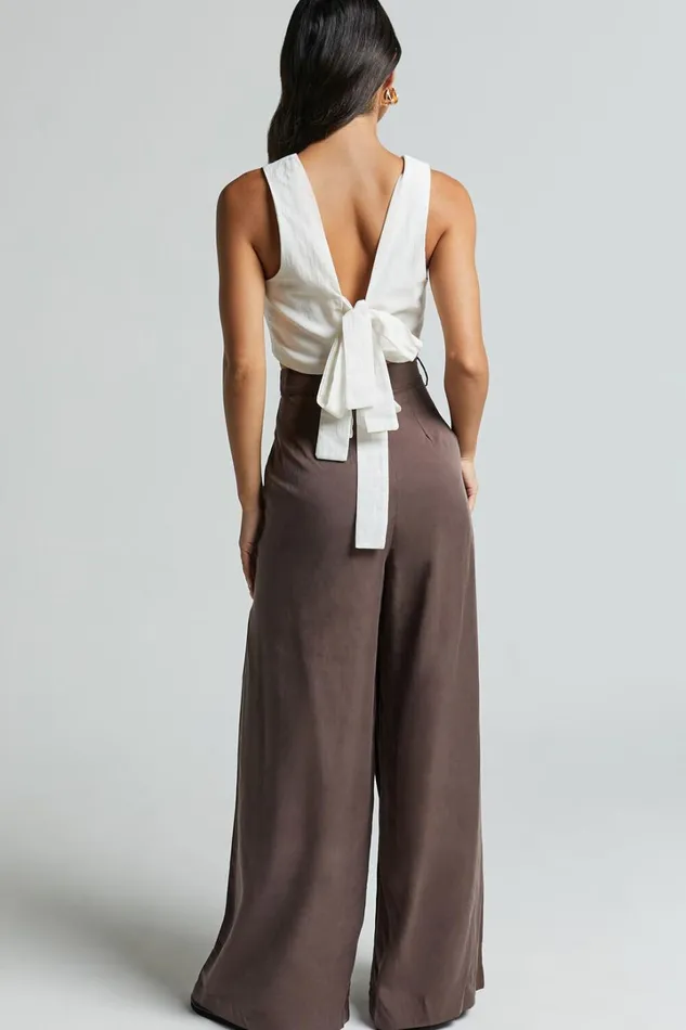 Clarke Pants 8211 High Waist Wide Leg Pants In Slate Women Showpo Pants