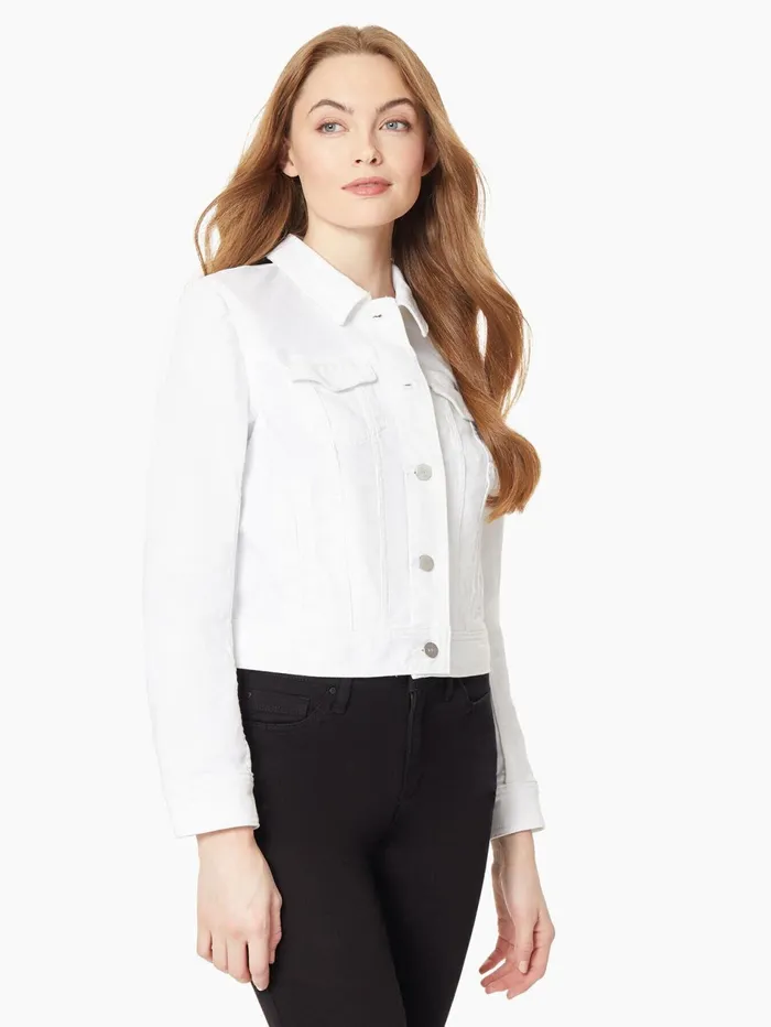 Classic Denim Jacket Soft White Women Jones New York Denim Classic Denim Jacket Soft White Women Jones New York Denim