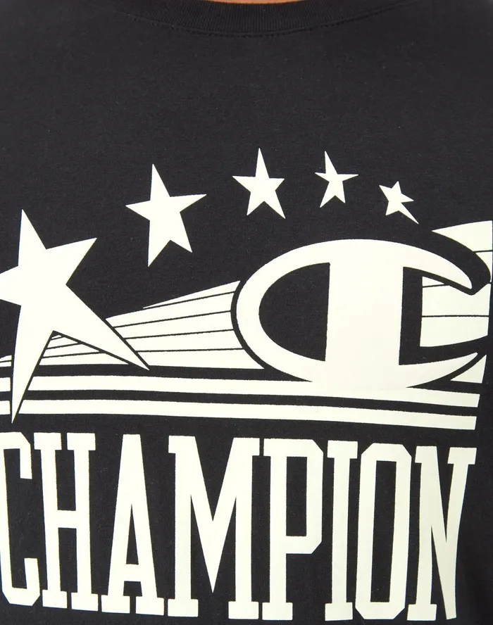 Classic Graphic TShirt C and Stars Logo Black Men Champion TShirts and Tops