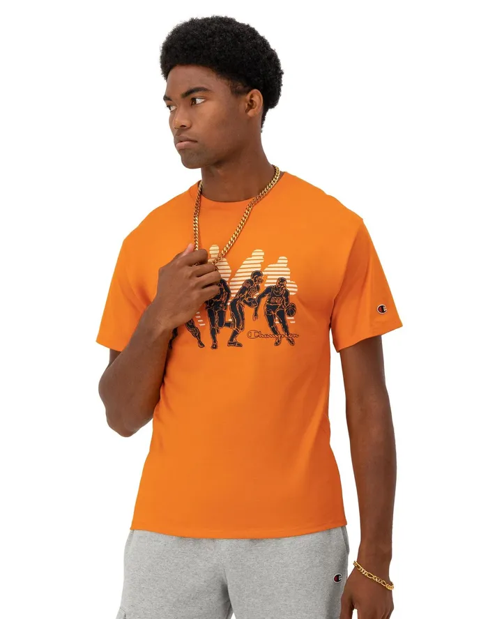 Classic Graphic TShirt Retro Players Paprika Orange Men Champion TShirts and Tops