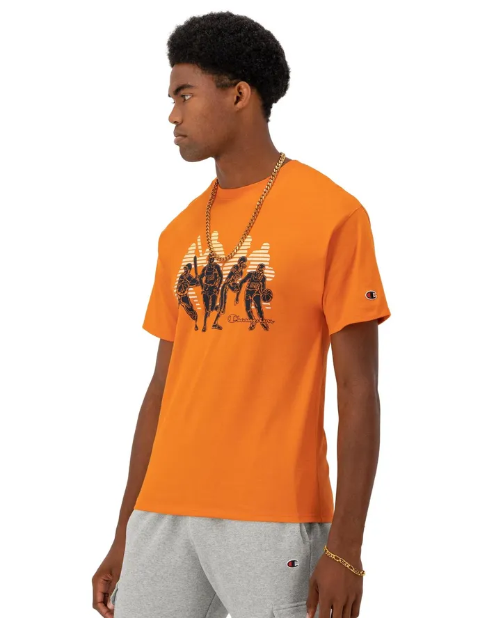 Classic Graphic TShirt Retro Players Paprika Orange Men Champion TShirts and Tops