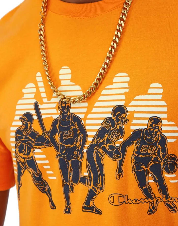 Classic Graphic TShirt Retro Players Paprika Orange Men Champion TShirts and Tops