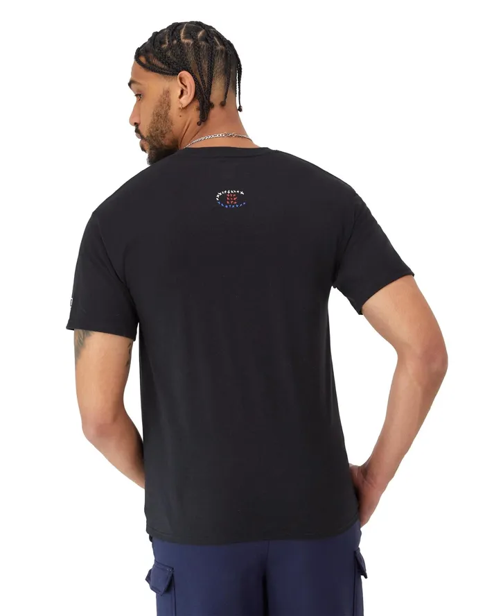 Classic Graphic TShirt Stars Flag Black Men Champion TShirts and Tops