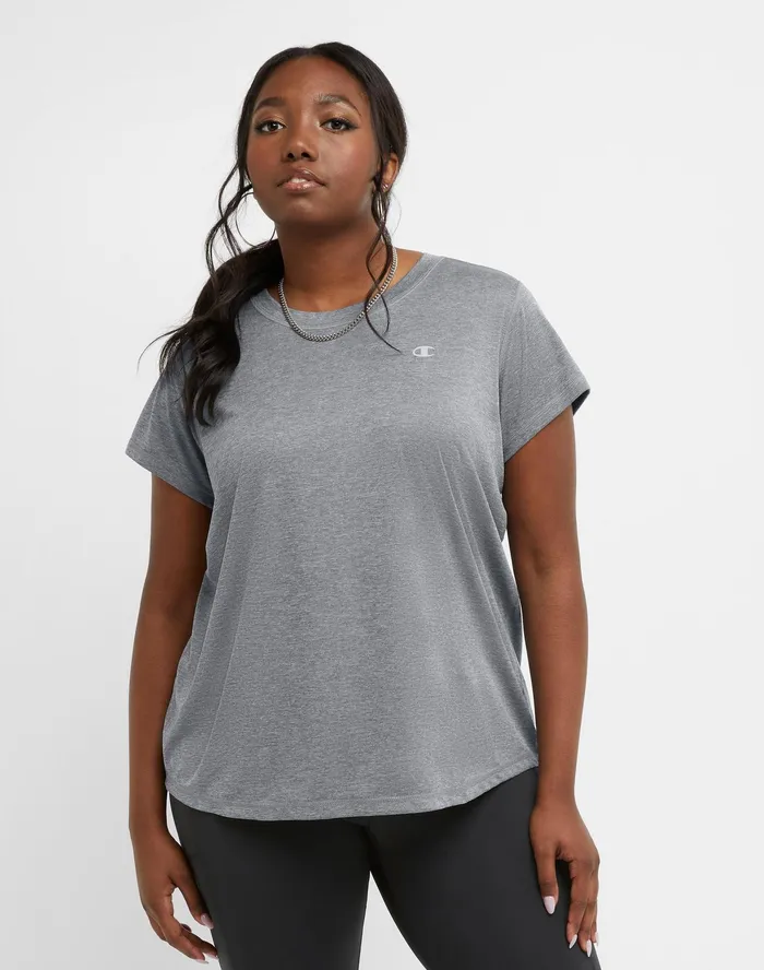 Classic Sports TShirt C Logo Plus Size Tinted Carbon Grey Heather Women Champion TShirts and Tops Classic Sports TShirt C Logo Plus Size Tinted Carbon Grey Heather Women Champion TShirts and Tops