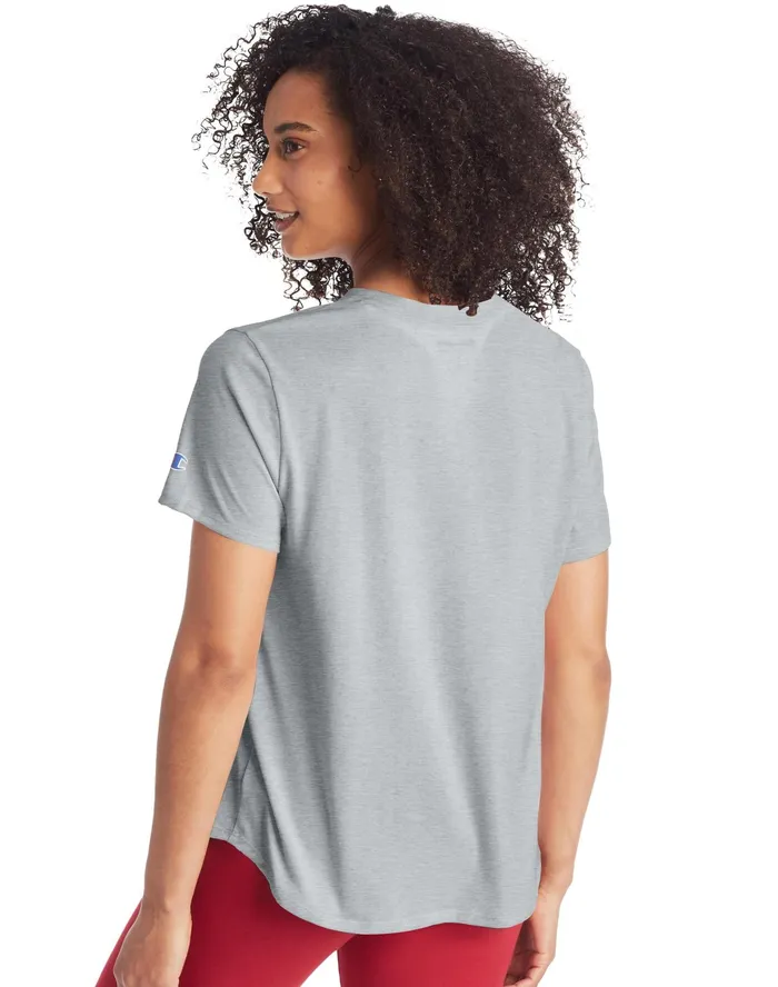Classic TShirt Script Logo Oxford Grey Women Champion TShirts and Tops