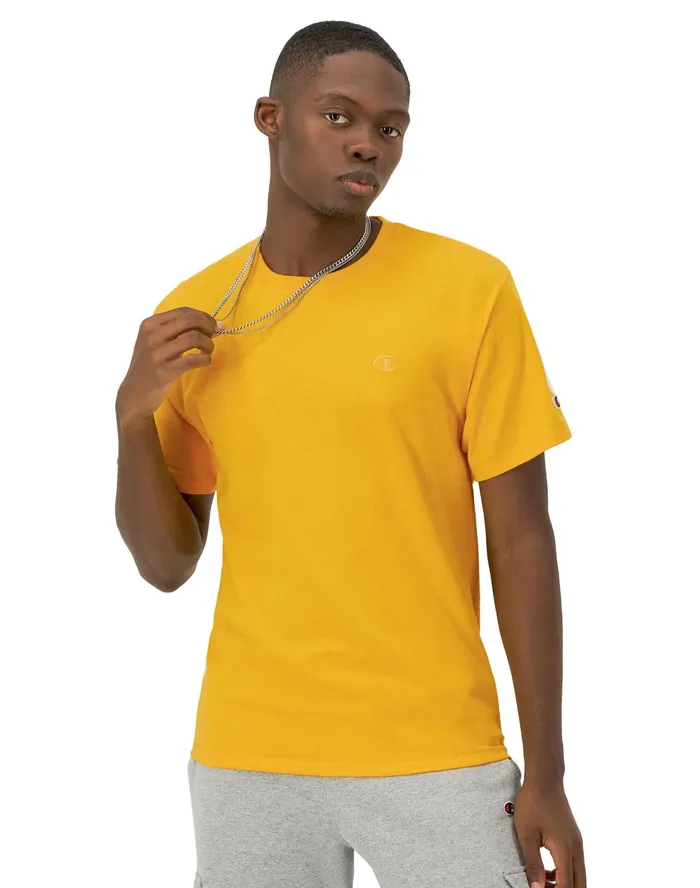 Classic Tee Embroidered C Logo Team Gold Men Champion TShirts and Tops