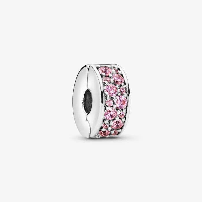 Clips Women Pandora Pink Pav Clip Charm Sterling Silver
