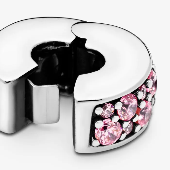 Clips Women Pandora Pink Pav Clip Charm Sterling Silver
