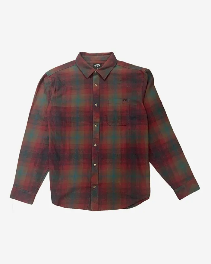 Coastline Flannel Long Sleeve Shirt Brick Men Billabong Shirts