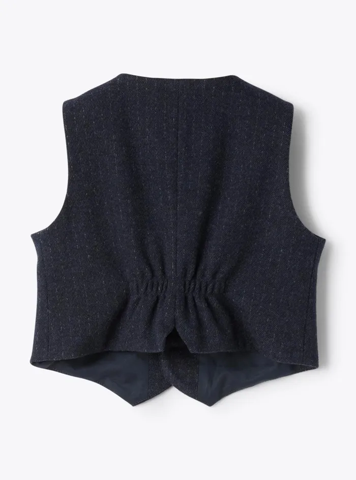 Coats And Jackets Baby 036 Il Gufo Vest In Sweat Fabric With Pinstripe Pattern