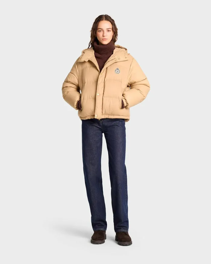 Coats Women Sporty and Rich Crown Puffer Jacket 8211 Beige