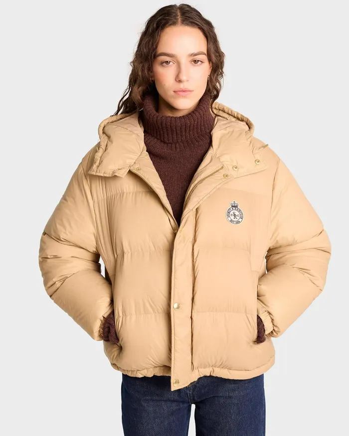 Coats Women Sporty and Rich Crown Puffer Jacket 8211 Beige