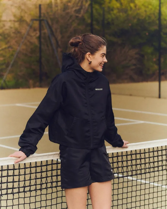 Coats Women Sporty and Rich Good Health Nylon Windbreaker 8211 BlackWhite