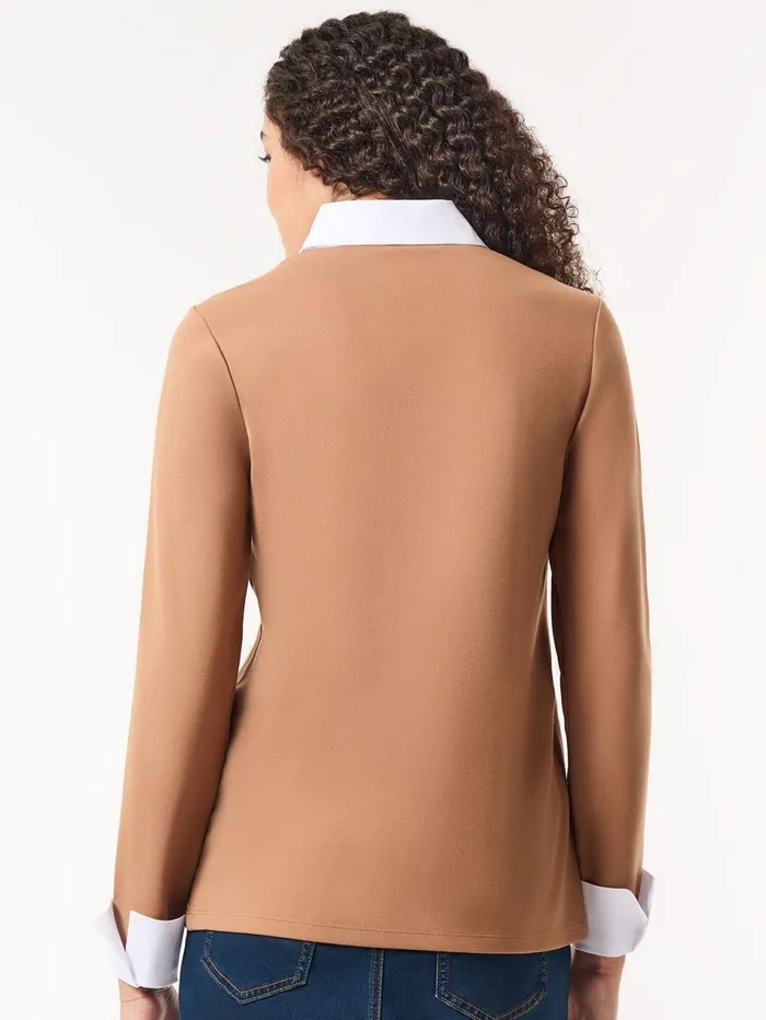 Collared Shirt VNeck TwoFer Top Women Jones New York Sale Collared Shirt VNeck TwoFer Top Women Jones New York Sale