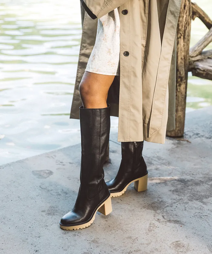 Corry H2O Wide Boots Black Leather Black Leather H2o Women Dolce Vita Boots and Booties