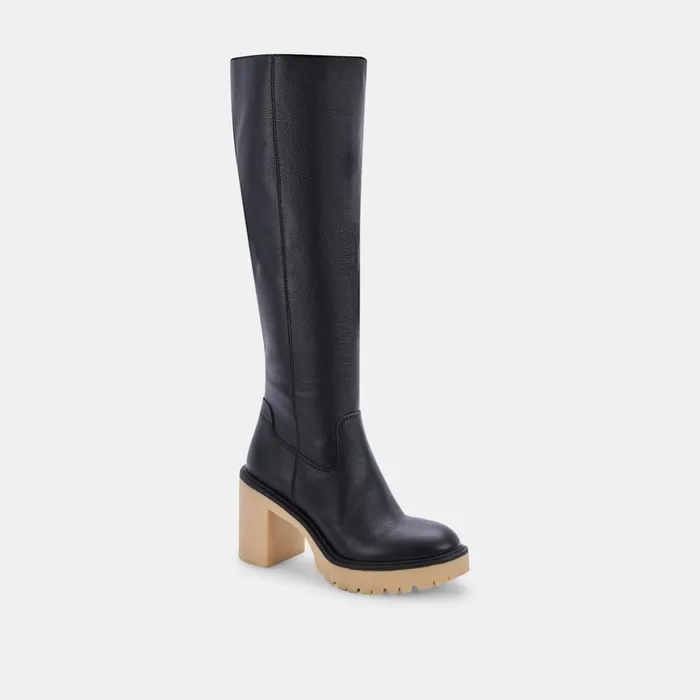 Corry H2O Wide Boots Black Leather Black Leather H2o Women Dolce Vita Boots and Booties