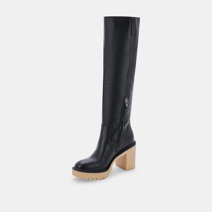 Corry H2O Wide Boots Black Leather Black Leather H2o Women Dolce Vita Boots and Booties
