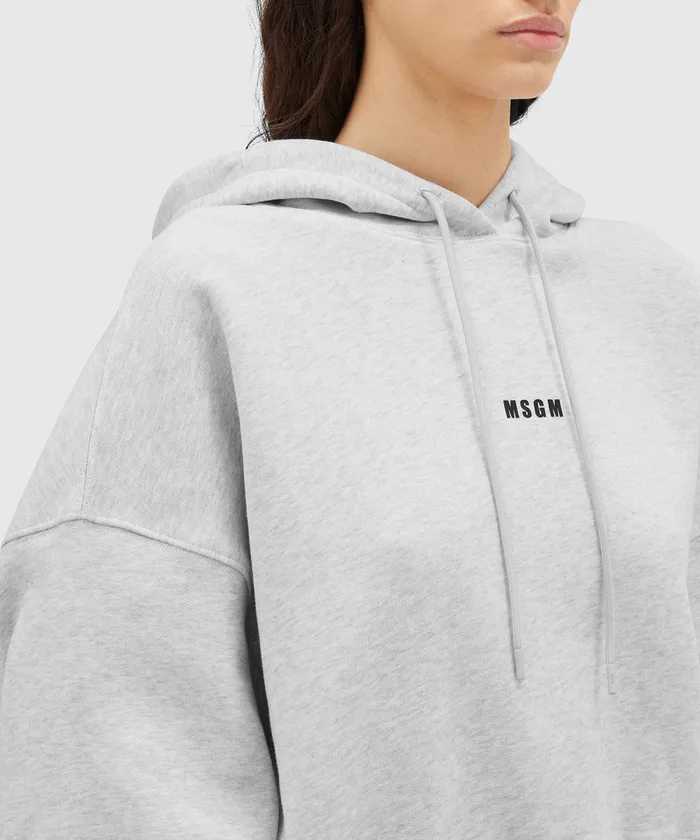 Cotton Sweatshirt With Hood And Micro Logo Women MSGM Hoodies And Sweatshirts