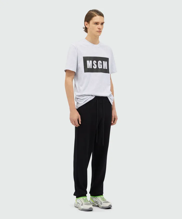Cotton TShirt With Box Logo Men MSGM Tshirts