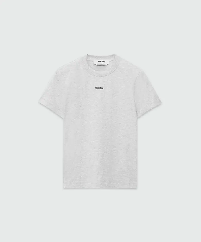 Cotton TShirt With Micro Logo Women MSGM Tshirts