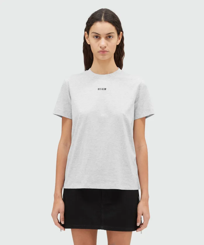 Cotton TShirt With Micro Logo Women MSGM Tshirts
