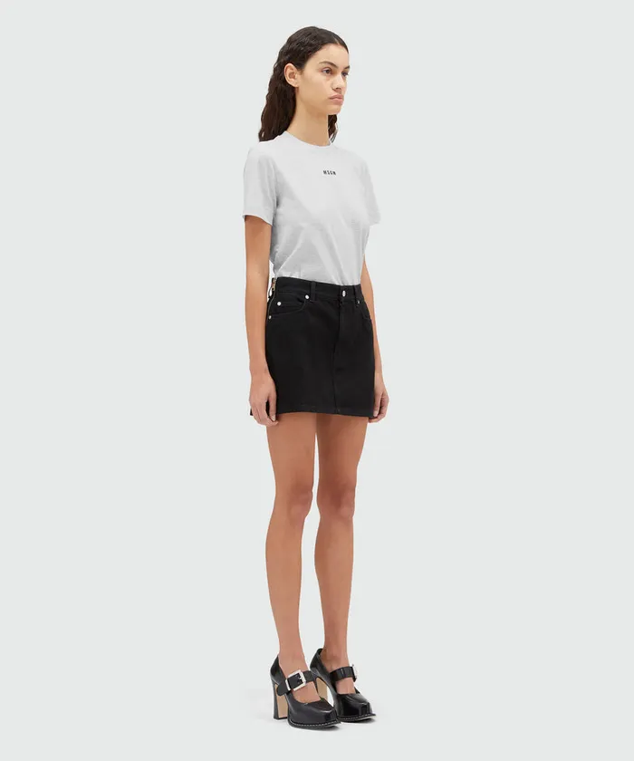 Cotton TShirt With Micro Logo Women MSGM Tshirts