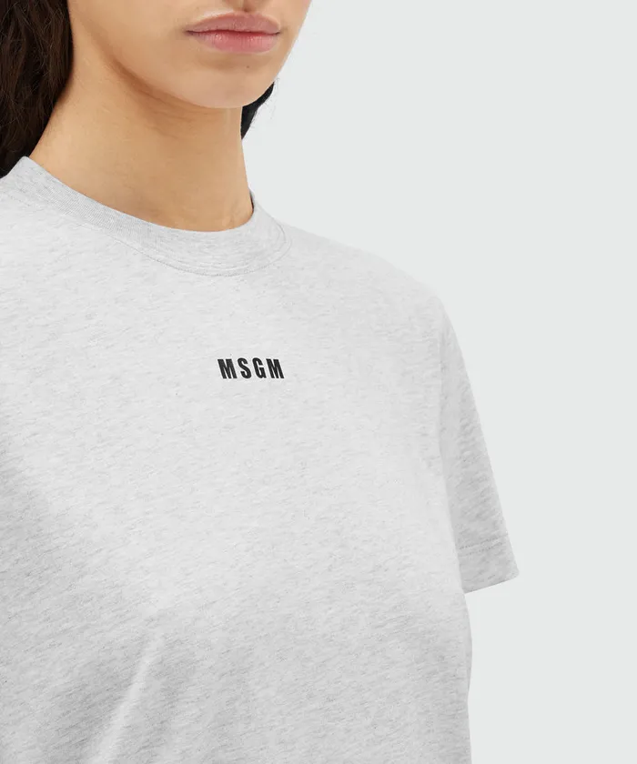 Cotton TShirt With Micro Logo Women MSGM Tshirts