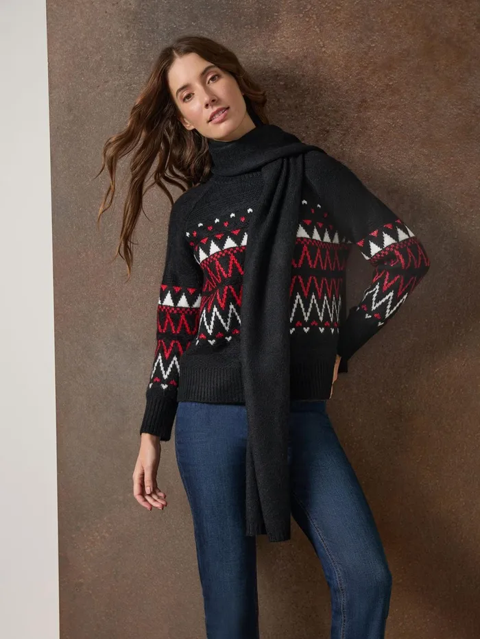 Crew Neck Scarf Sweater Women Jones New York Sweaters and Cardigans Crew Neck Scarf Sweater Women Jones New York Sweaters and Cardigans