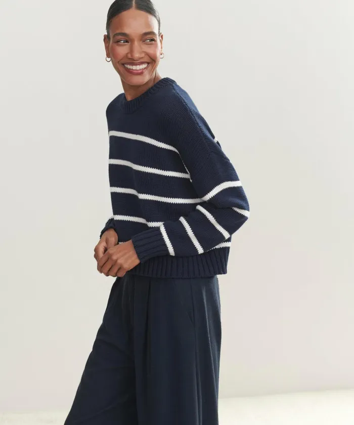 Crewnecks and Pullovers Women Jenni Kayne Chloe Crewneck Navyivory Stripe