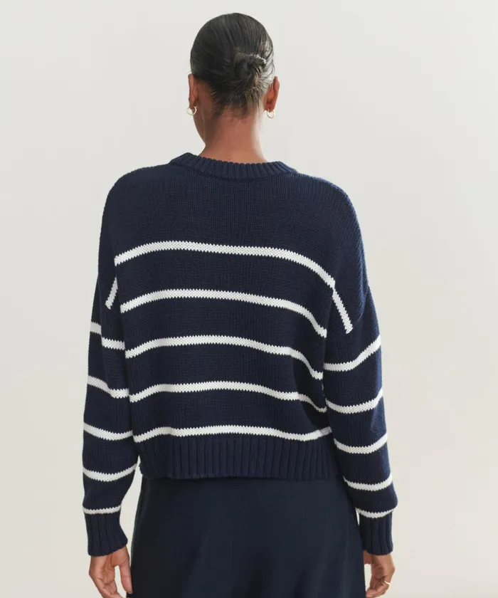 Crewnecks and Pullovers Women Jenni Kayne Chloe Crewneck Navyivory Stripe