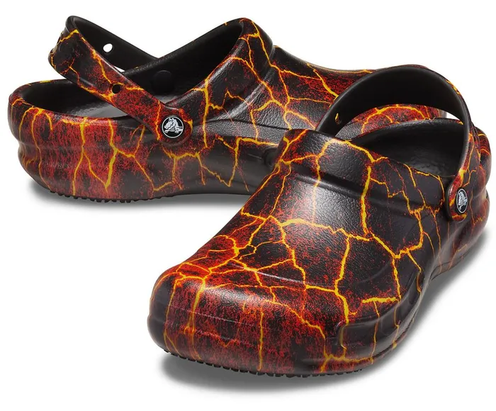 Crocs Bistro Graphic Clog Black Flame WomensMens Clogs