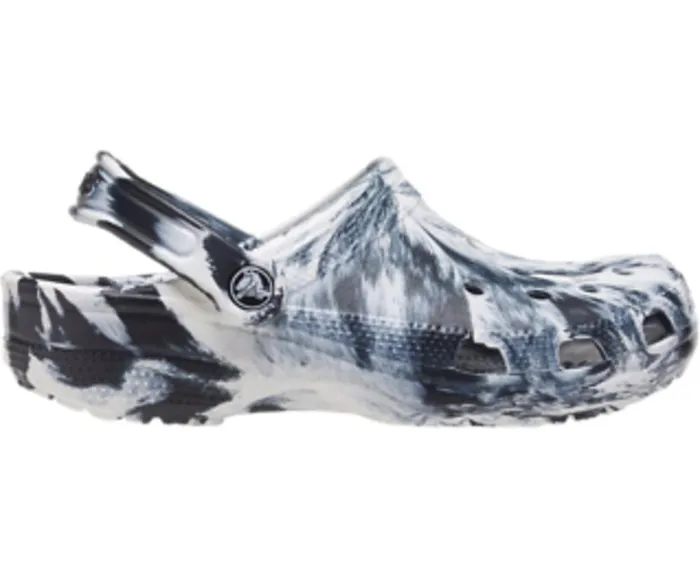 Crocs Classic Marbled Clog White Black WomensMens Clogs
