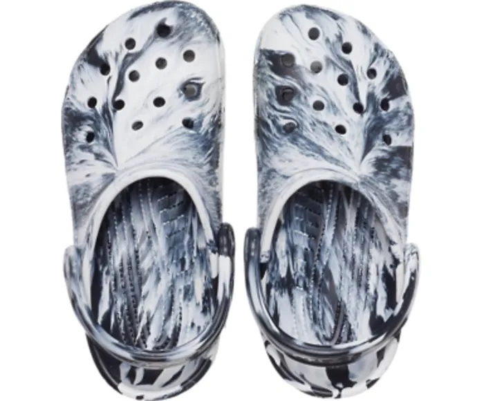 Crocs Classic Marbled Clog White Black WomensMens Clogs