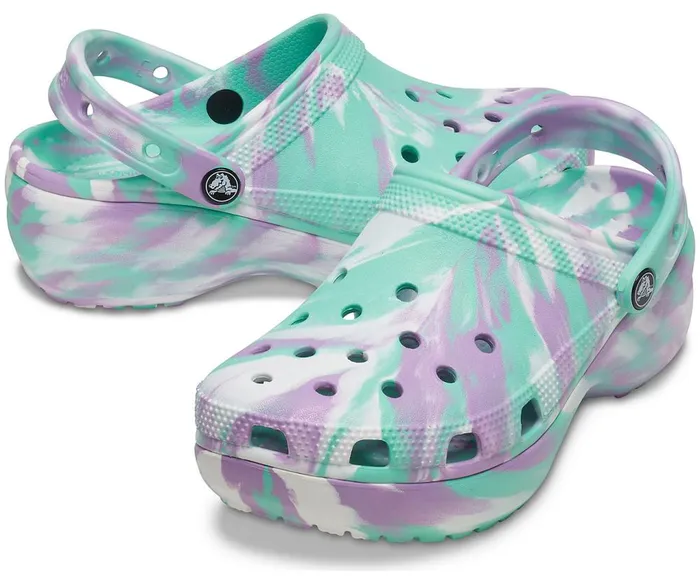 Crocs Classic Platform Marbled Clog Pistachio Multi Womens Clogs