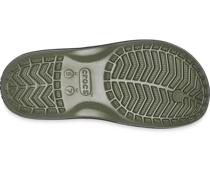 Crocs Crocband Printed Flip Army Green Black Womens FlipFlops
