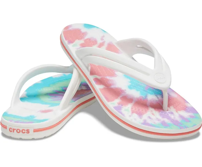 Crocs Crocband TieDye Flip Fresco Multi Womens FlipFlops