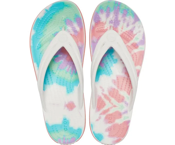 Crocs Crocband TieDye Flip Fresco Multi Womens FlipFlops