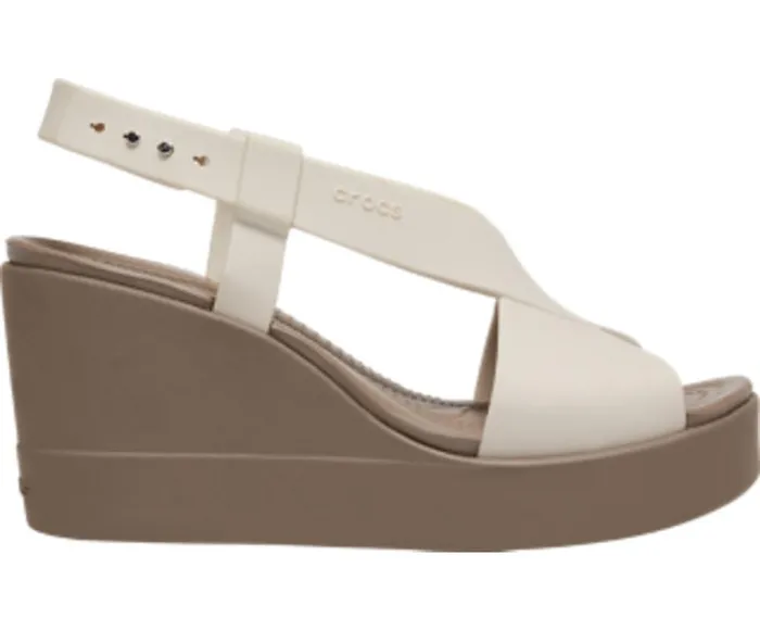 Crocs Crocs Brooklyn High Wedge Stucco Mushroom Womens Sandals