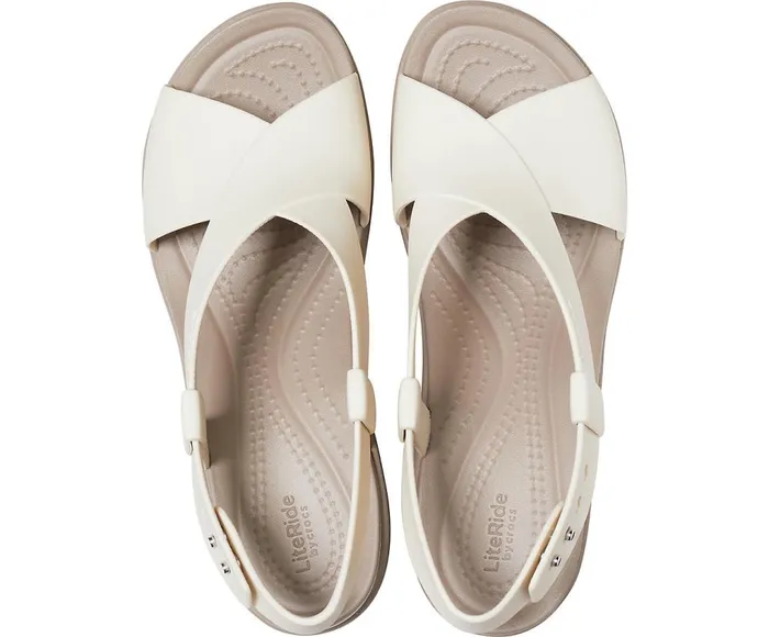 Crocs Crocs Brooklyn High Wedge Stucco Mushroom Womens Sandals