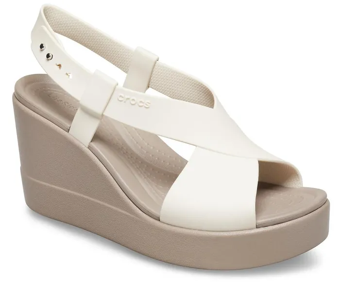 Crocs Crocs Brooklyn High Wedge Stucco Mushroom Womens Sandals