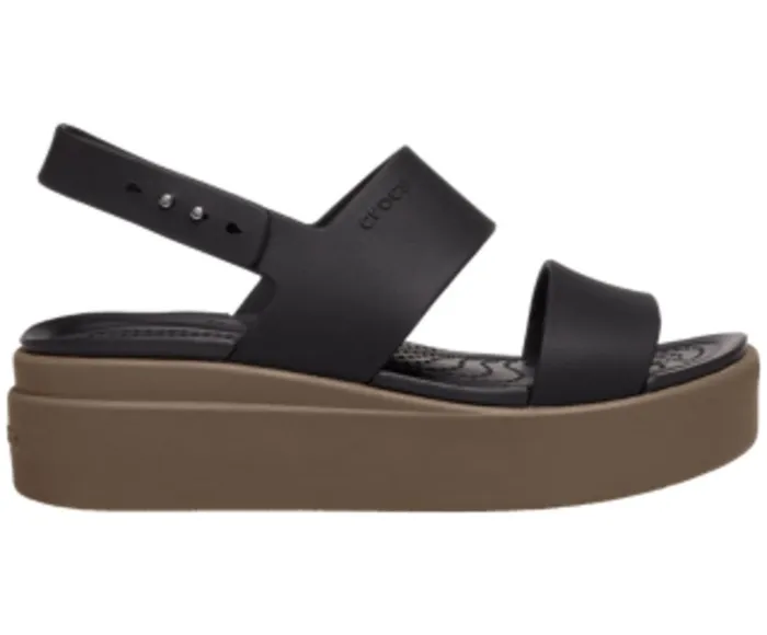 Crocs Crocs Brooklyn Low Wedge Black Mushroom Womens Sandals